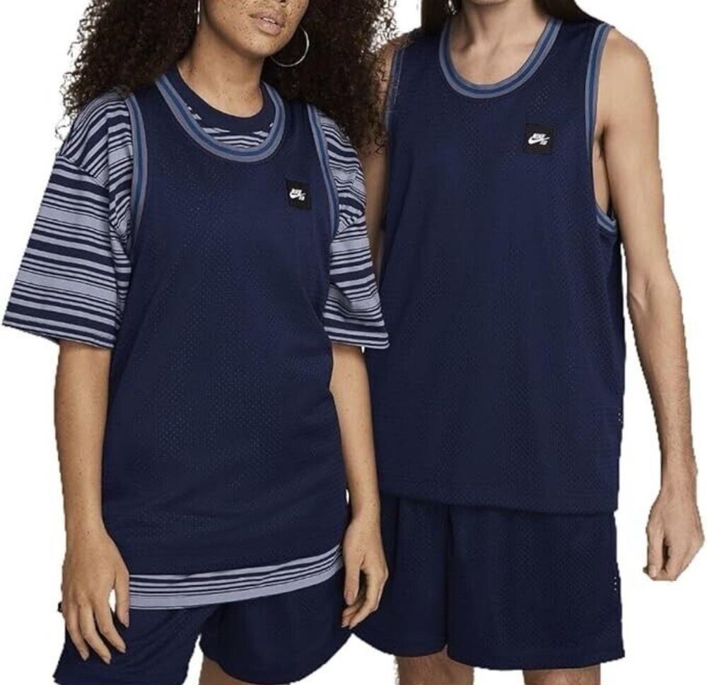 Nike SB Skateboarding Jersey Reversible Tank Midnight Navy/Court Blue Size L